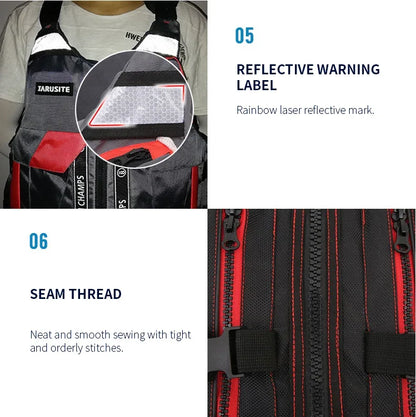 High Buoyancy Fishing Vest Adjustable Safety Life Jacket for Outdoor Boating and Fishing Gear Men Women Water Sports Vest