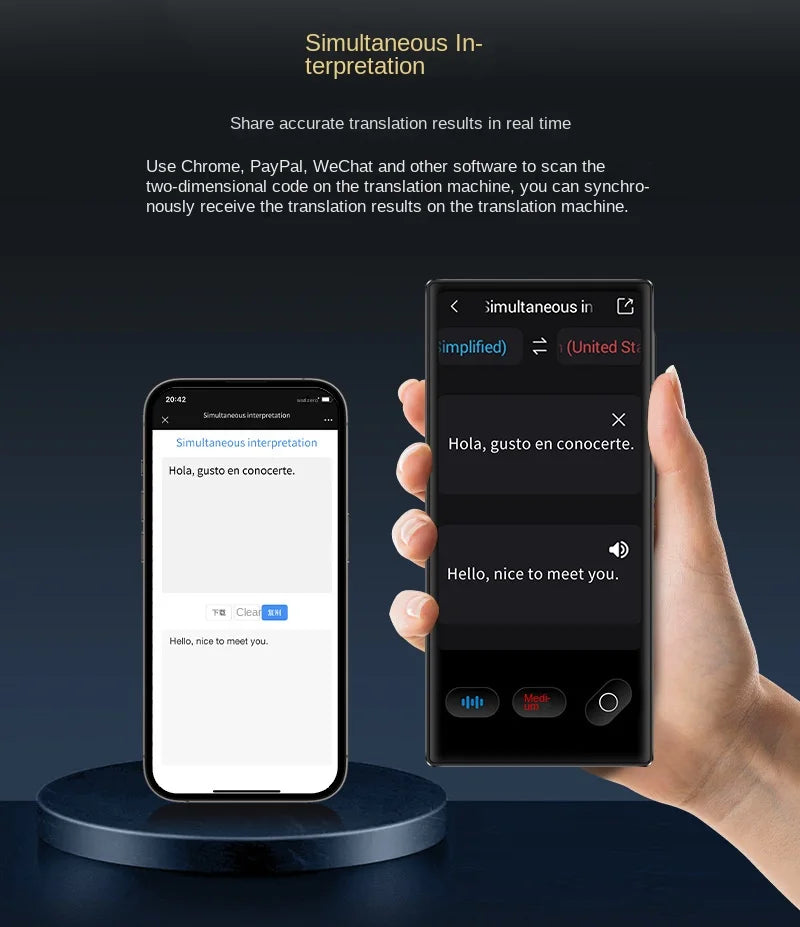 Portable S35 Translator Device Big Screen 148 Languages Voice Tradutor Intelligent Real-time Translating Offline Translation