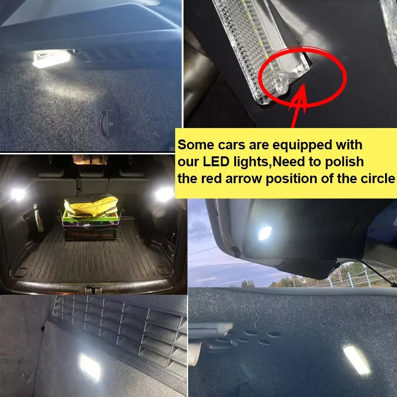 2x LED Footwell Under Courtesy Light Luggage Trunk Glove Box Lamps For Audi A3 S3 A4 S4 RS4 A6 S6 RS6 A5 A2 A1 A8 S8 Q5 Q7 TT R8