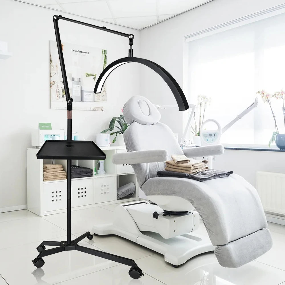 20inch Half Moon Light 36W 3200K-5600K Eyelash LED Floor Light Adjust Angle Eyelash Extension Lamp for Beauty Skincare Eyebrows