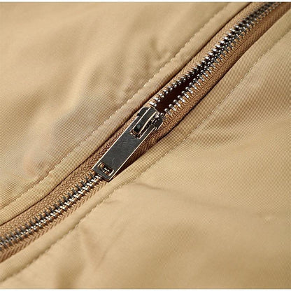 Retro Solid Zipper Cotton Jackets Women Casual Loose Bomber Jacket With Oblique Pockets Female Y2k Autumn Chic Street Outwear