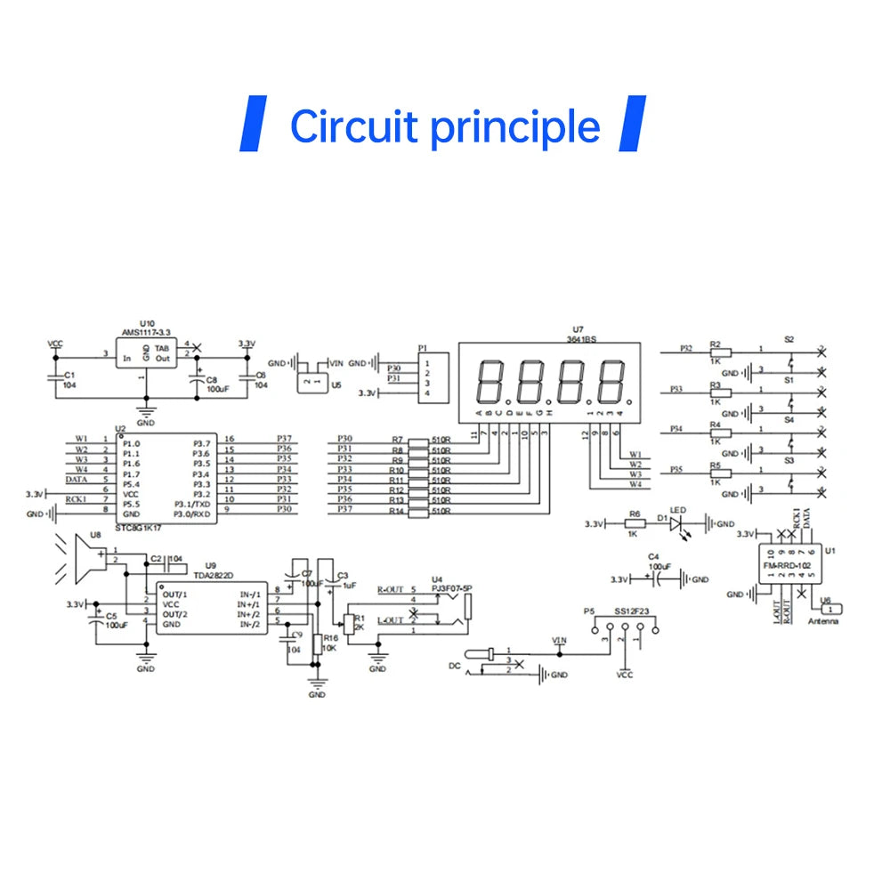 DIY FM Radio Electronic Kit  87-108MHz Adjustable Frequency Digital Display Soldering Project Practice Solder RDA5807S