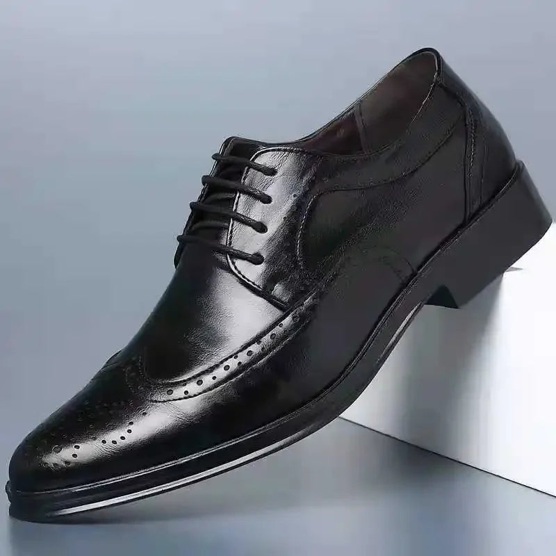 Social Shoe Male Breathable In Summer Official New Pointed Toe Men's Formal Shoes Cheap Liquidation Gentleman Legitimate Leather