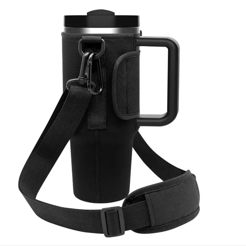 Adjustable Shoulder Strap Carrier Bag for 40oz Stanley Water Cup Foldable Portable Water Bottle Thermos Bag Cup Sleeve