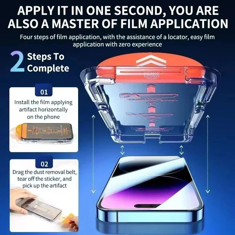 1-3Pcs Dust Free Installation HD 8K Screen Protector For iPhone 17 16 15 11 12 13 14 Pro Max Plus 7 8 Air SE Tempered Glass Film