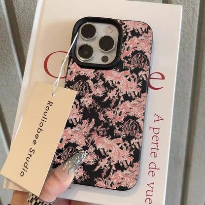 Pink Floral Lichee Pattern For IPhone 17 17Air 16 15 14 13 12 11 Pro Max Case Silicone Cover For IPhone 16 15 14 Plus Plus Case