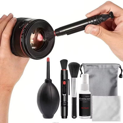6-In-1 Digital Camera Cleaning Kit Professional Air Blower DSLR Lens Cloth Pen Brush Cleaning Tool For CCD Sensor Lens Keyboards