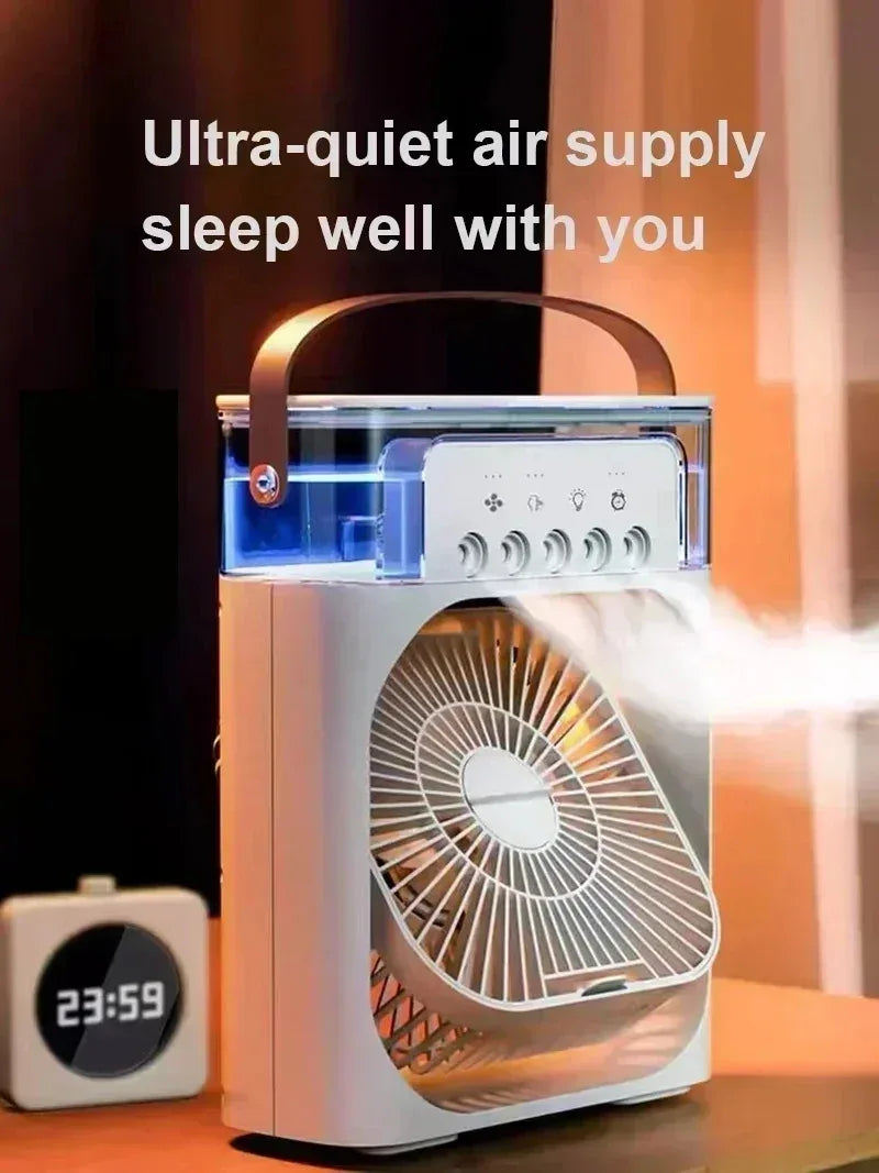 500mL Tank Portable Evaporative Air Cooler - Doubles As Fan, Humidifier; Quiet Mist Spray for Home, Room, Camping, Car, Office