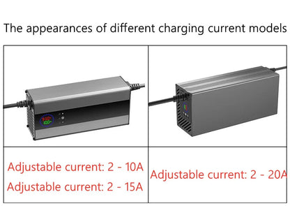 10A 15A 24V 48V 58.4V 72V 60V 67.2V 84V Li-ion Lifepo4 Lithium Battery Charger Curren Adjustable 13S Charge 8S 16S 20S 24S parts