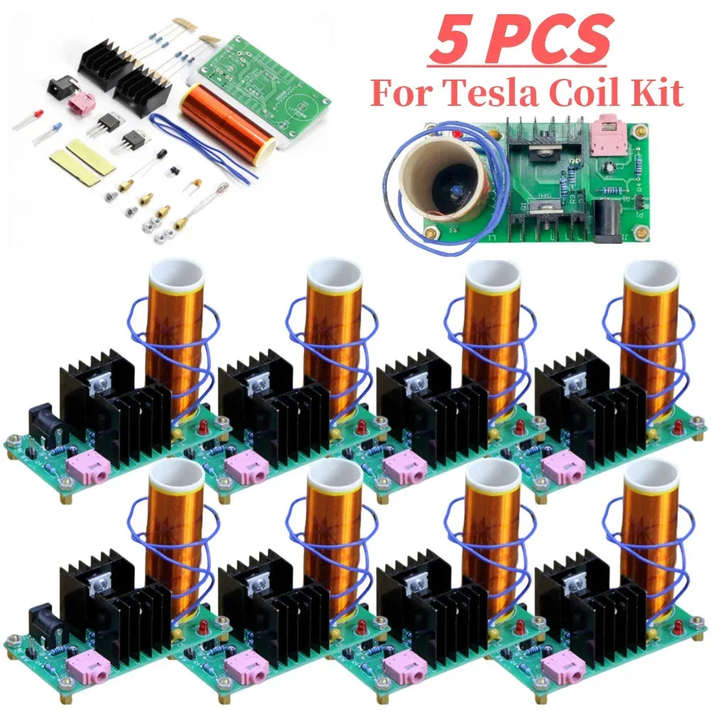 DIY Mini for Tesla Coil Kit DIY Music Loudspeaker Board Arc Experiment High Temperature High Pressure Plasma DC 15-24V 15W 2A
