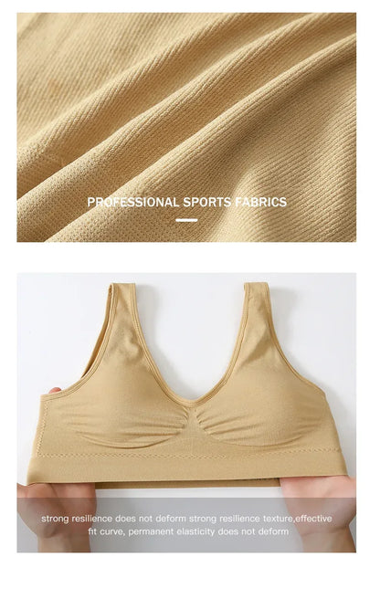 Active Women Bras Sports Plus Size Ladies Yoga Top Underwear Padded Fitness Running Vest Wire Free Brassiere S-4XL