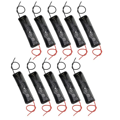 10pcs 18650 Battery Cases Holder 3.6V-4.2V Power Bank Plastic Storage Box Case With Lead Wire 1X 18650 Battery Container Holder