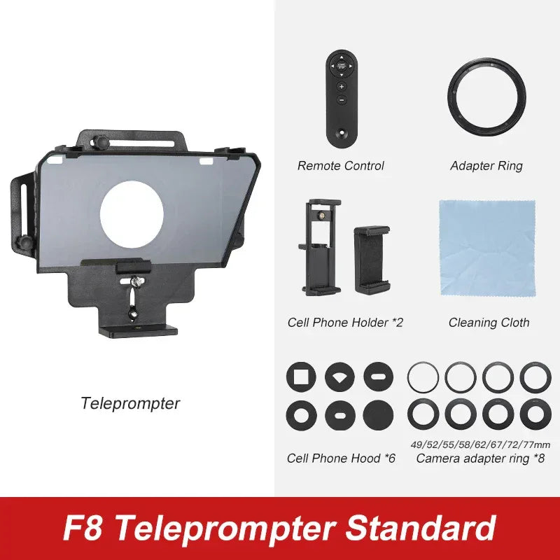 Soonpho F7 F8 Teleprompter for Tablet Laptop Smartphone Camera Bluetooth Portable Telepronter for Live Streaming Recording Video