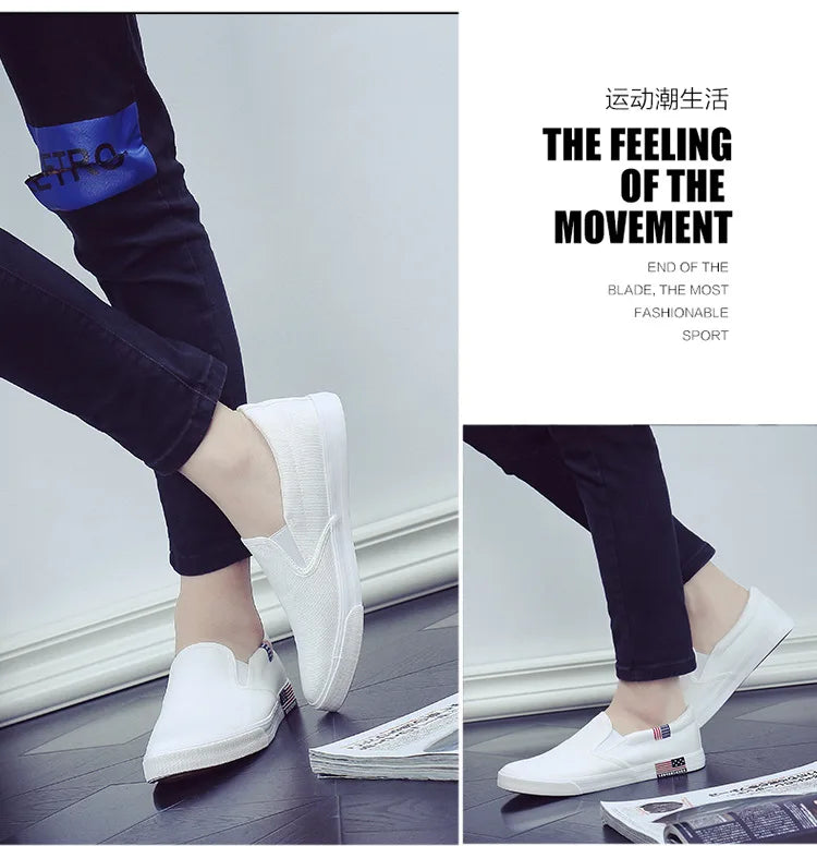 Men Casual Shoes Canvas Luxury 2025 Mens Loafers Breathable Slip on FlatsMale Vulcanized Shoes White Driving Shoes Plus Size 47