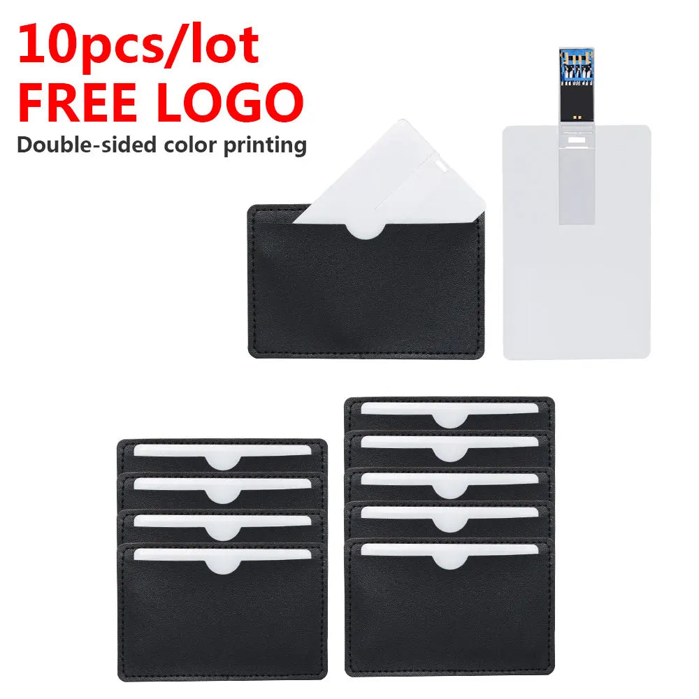 10/20/50PCS LOT Free Logo 100% Capacity 16GB 32GB Credit Card USB Flash Drive 3.0 Customized Logo Top Quality Creative Pendrive