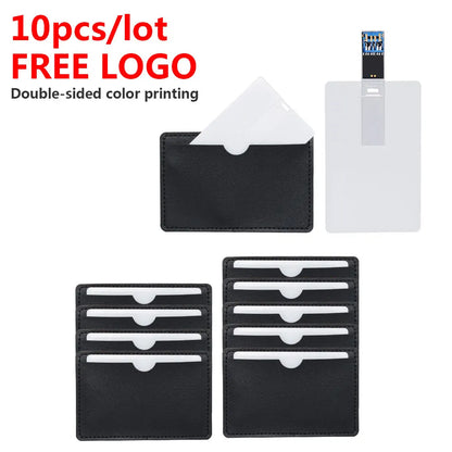 10/20/50PCS LOT Free Logo 100% Capacity 16GB 32GB Credit Card USB Flash Drive 3.0 Customized Logo Top Quality Creative Pendrive
