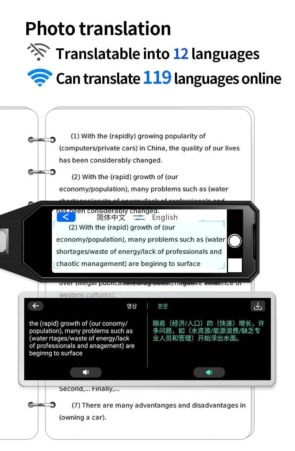 New style MD09 Intelligent Translation pen voice converter  offline scanning translation pen Business travel  dictionary pen