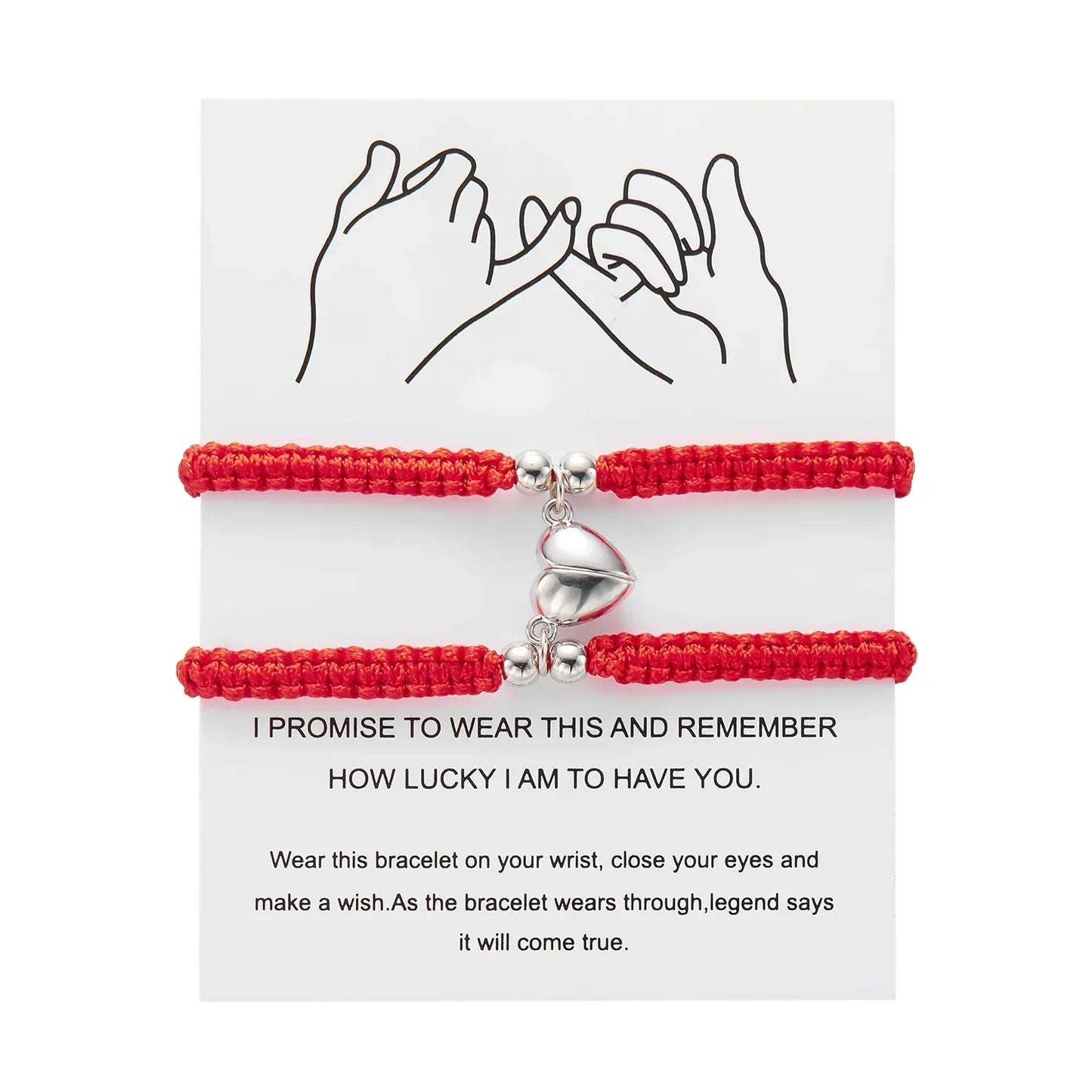 Handmade Heart Magnet Bracelet for Women Men Fashion Adjustable Braided Couple Bracelet Lovers Bestie Friendship Jewelry Sets
