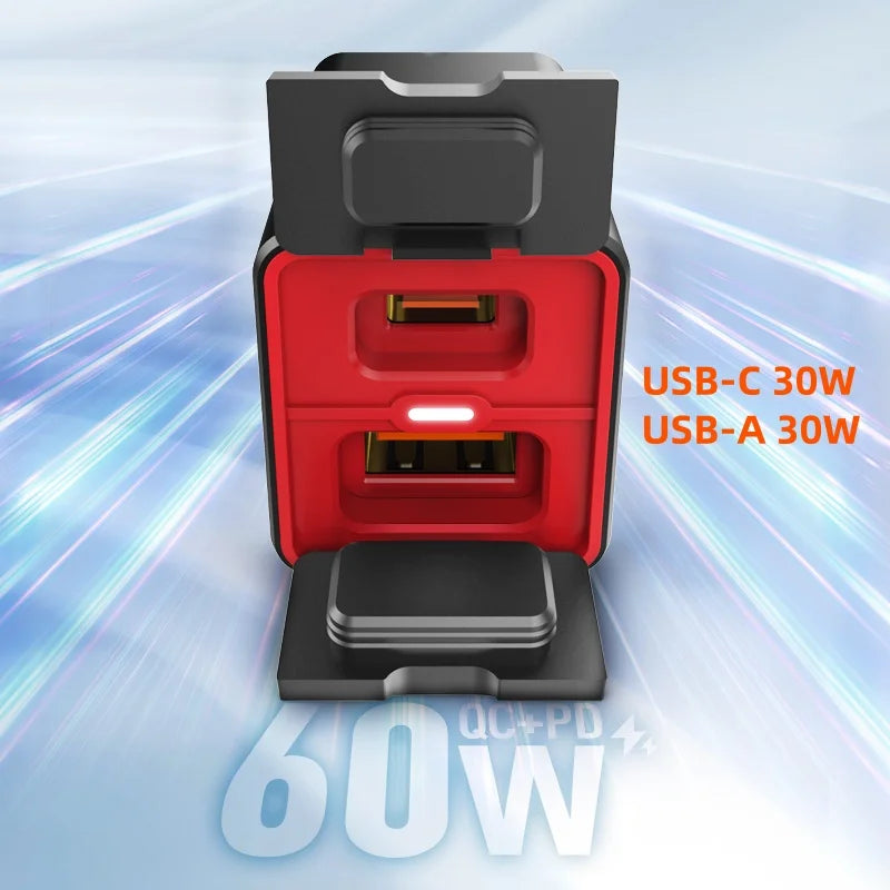 LDNIO Motorcycle USB C Fast Charger PD+QC3.0 60W Waterproof Socket Type C Cell Phone 12V/24V Vehicle-Mounted Charger Adapter