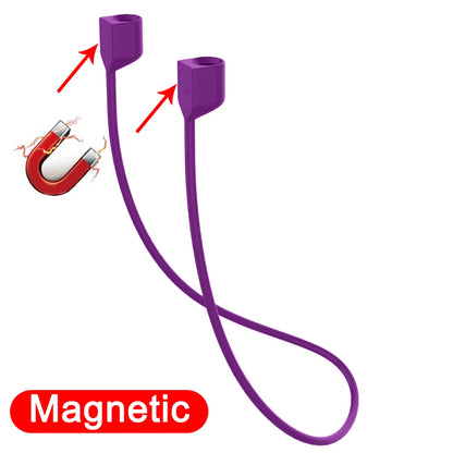 Silicone Wireless Bluetooth Headphone Neck Strap Cord String For AirPods Pro 1 2 3 Magnetic Anti-Lost Silicone Earphones Rope