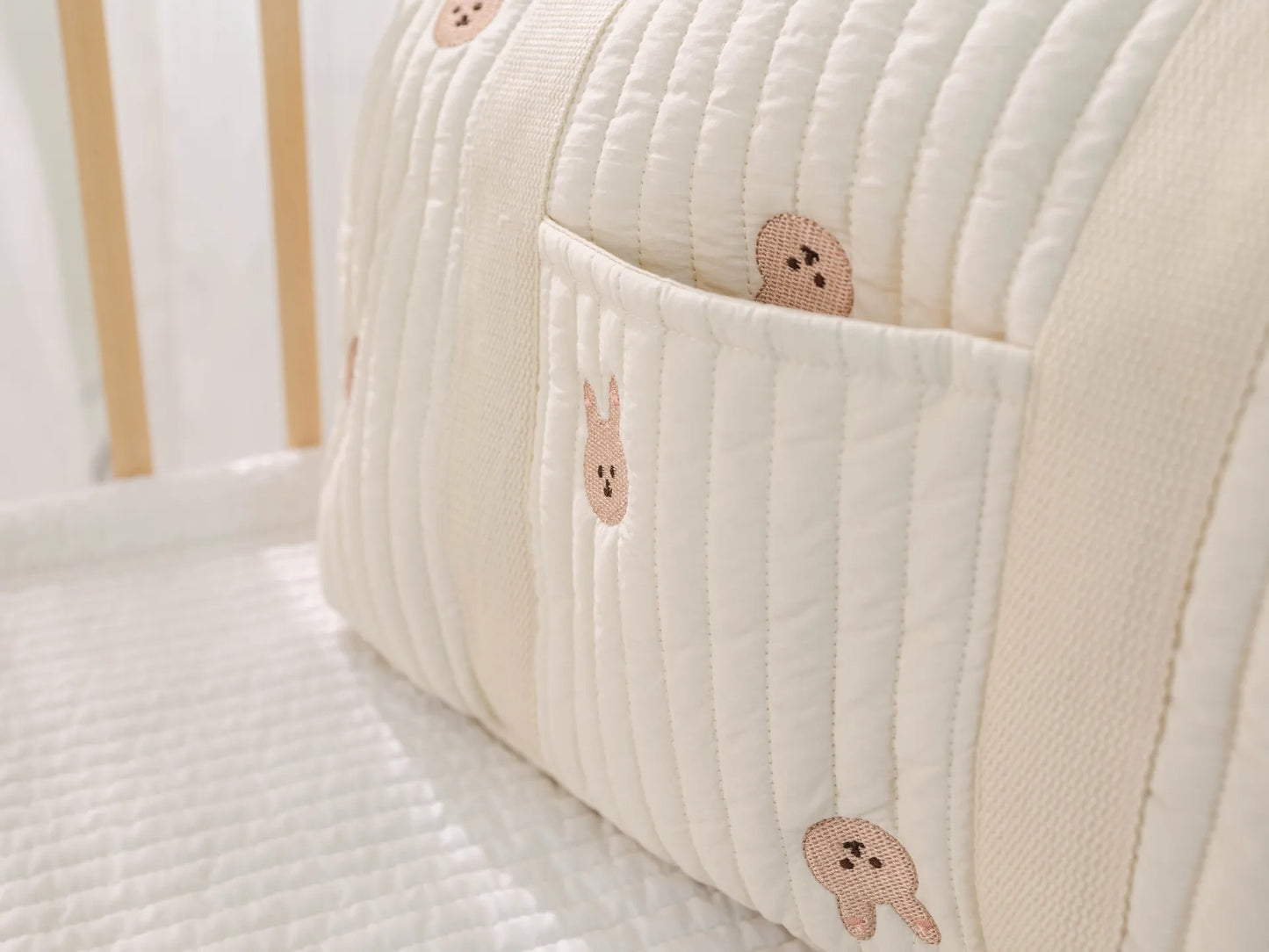 Embroidered Travel Bag Large Capacity Lightweight Foldable Duffle Weekender Tote Handheld Shoulder Crossbody Boston Carry-On Bag