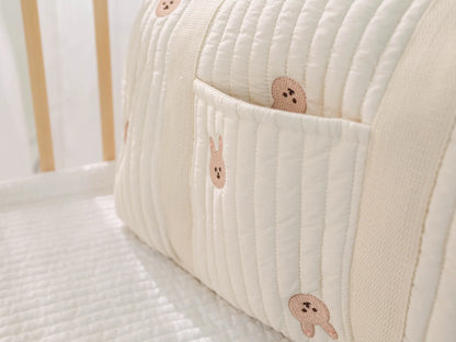 Embroidered Travel Bag Large Capacity Lightweight Foldable Duffle Weekender Tote Handheld Shoulder Crossbody Boston Carry-On Bag