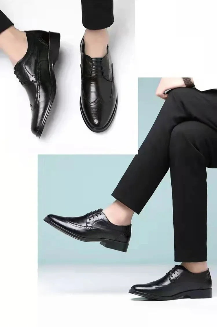Social Shoe Male Breathable In Summer Official New Pointed Toe Men's Formal Shoes Cheap Liquidation Gentleman Legitimate Leather