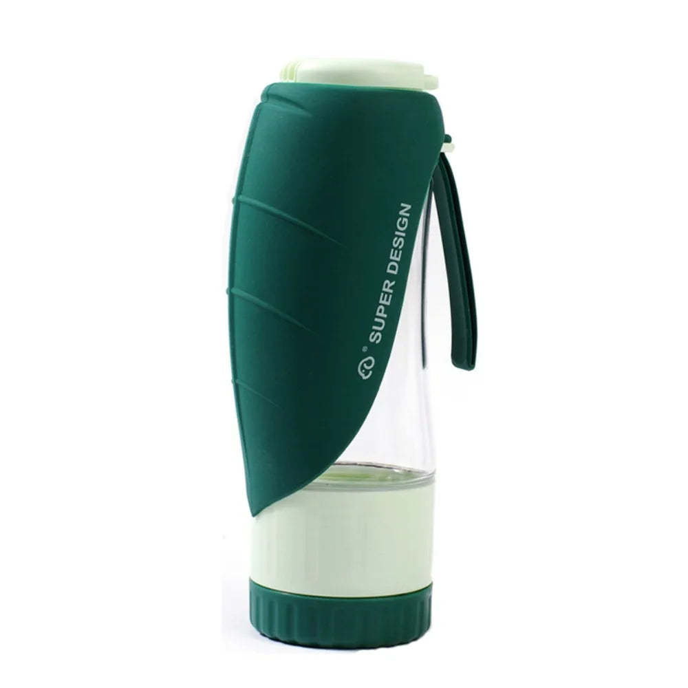 Outdoor Tritan+Silicone Dog Water Bottle Folding Water Slot Leak Proof Pet Water Dispenser Portable Dual-use Pet Feeder Dog