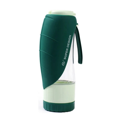 Outdoor Tritan+Silicone Dog Water Bottle Folding Water Slot Leak Proof Pet Water Dispenser Portable Dual-use Pet Feeder Dog