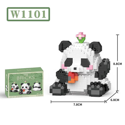 Blocs de construction Panda mignon et miniature à assembler soi-même, style chinois, jouet éducatif pour enfants.