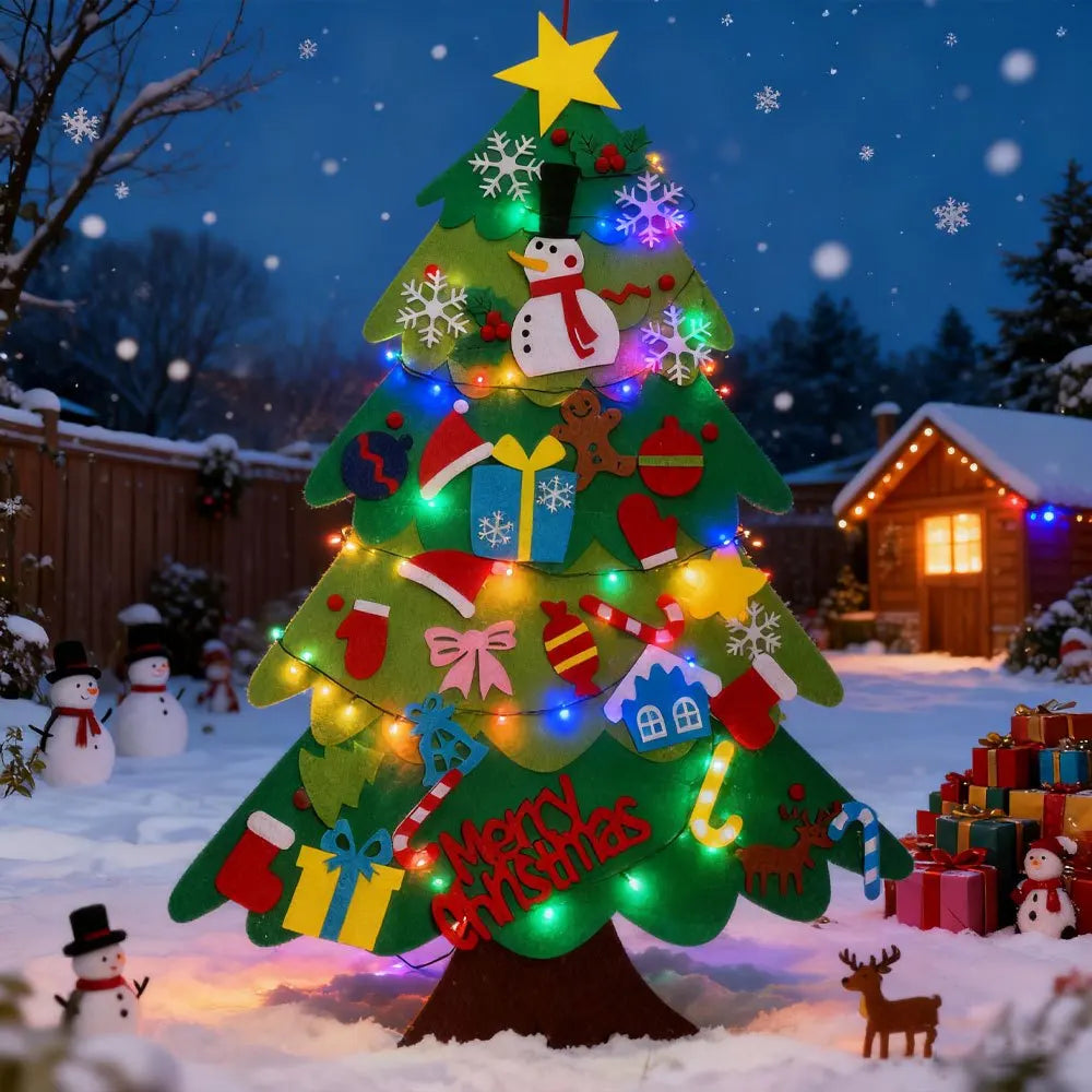 22/33/66pcs Felt Christmas Tree Set, Detachable Accessory, Suitable for Party Decoration and Christmas Decoration Accessories
