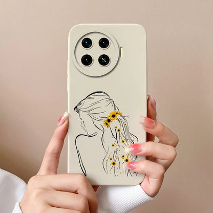 Cover For Tecno Spark 20 Pro+ 4G Case Phone Bags Pretty Flower Liquid Soft Silicone Shell For Tecno Spark20 Pro Plus Funda Coque