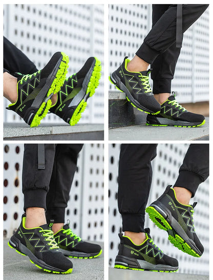 Oulylan Puncture Proof Work Safety Boots Man Breathable Work Shoes Male Men's Fashion Safety Shoes  Steel Toe Sneakers
