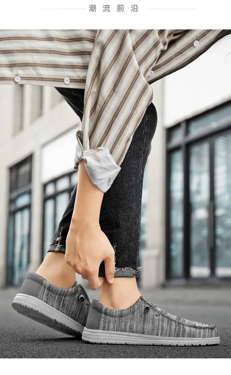 Men 2025 New Leisure Sneakers Spring Summer Breathable Lightweight Outdoor Canvas Shoes Large Size Men's Shoes Walking Loafers