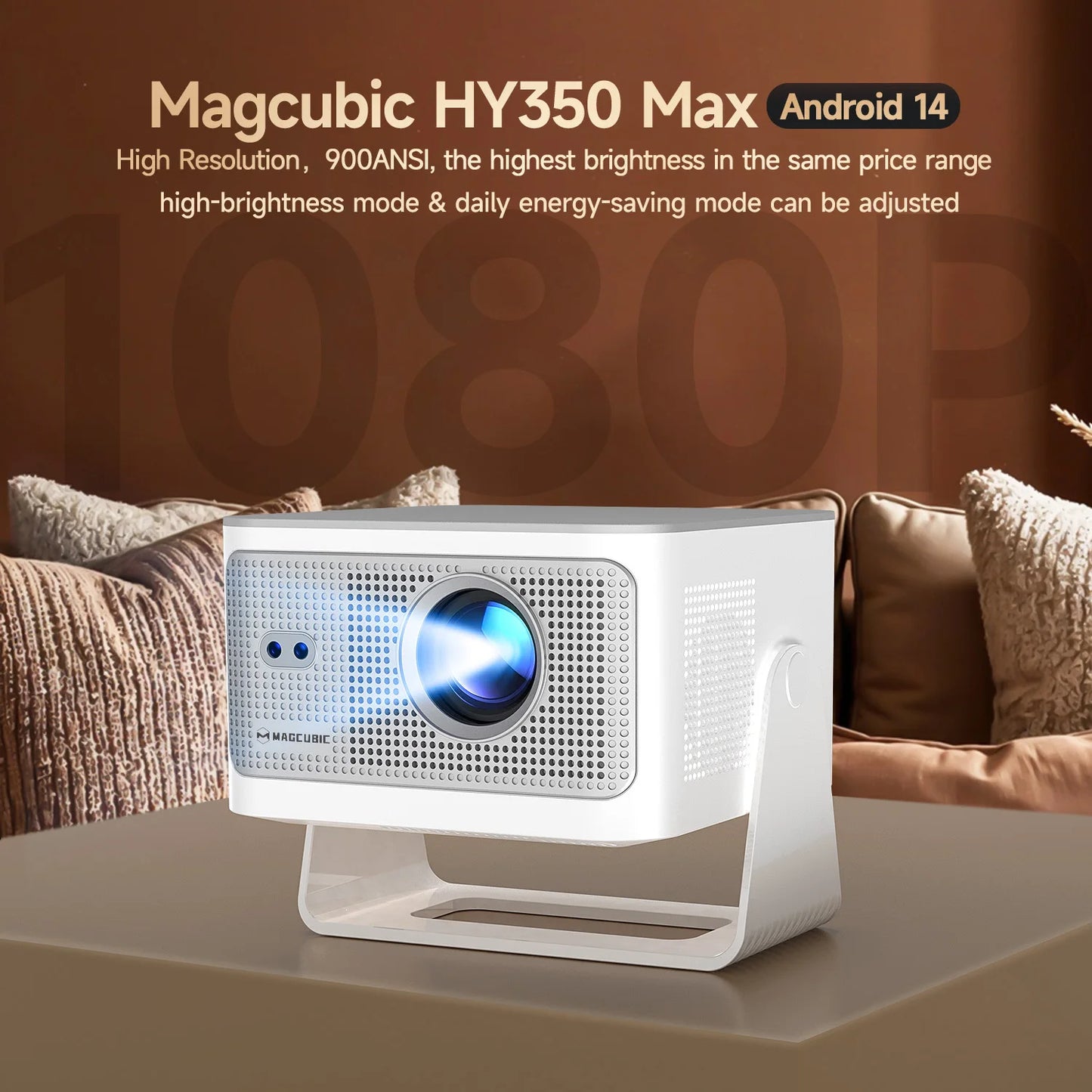 Magcubic Android 14 900ANSI Projector Auto Focus Native 1080P Support 8K With Wifi6 BT5.4 2+16G Portable Movie Outdoor HY350Max