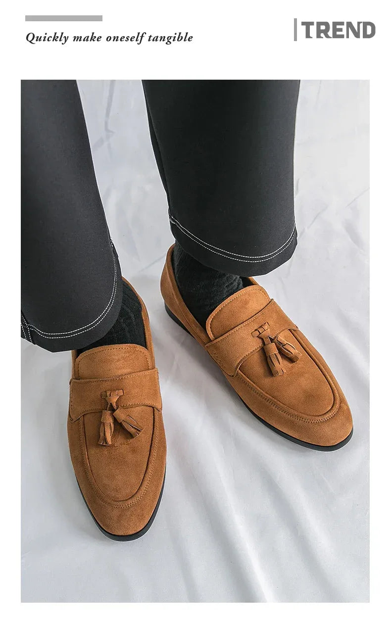 Fashion Casual Business Shoes Men High Quality Office Social Leather Shoes Men Slip On Loafers Man Tassel Men's Dress Shoes