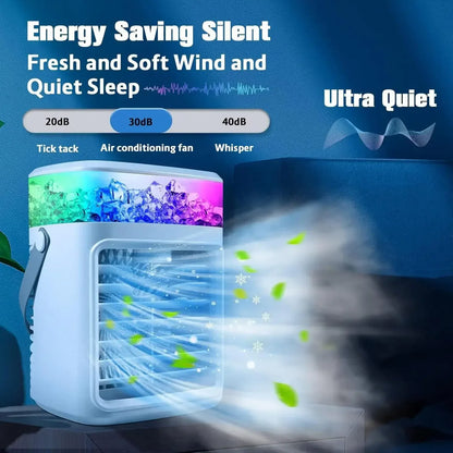 Portable Air Conditioner,3 Speed Personal Evaporative Air Cooler with Timer,450ml Water Tank Rechargeable,Quiet Portable Fan