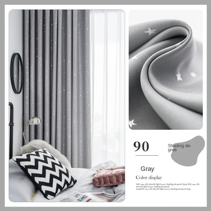 Home Children's Room Blackout Curtain Bedroom Soundproof Drapes Large Area Balcony Bay Window Curtains Modern Living Room Drape