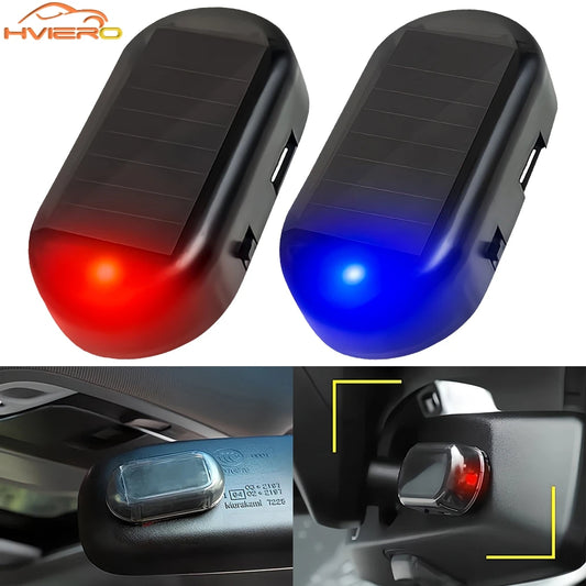 1Pcs Car Fake Security Light Solar Powered Simulated Dummy Alarm Wireless Warning Anti Theft Caution Lamp LED Flashing Imitation by PDG ibma