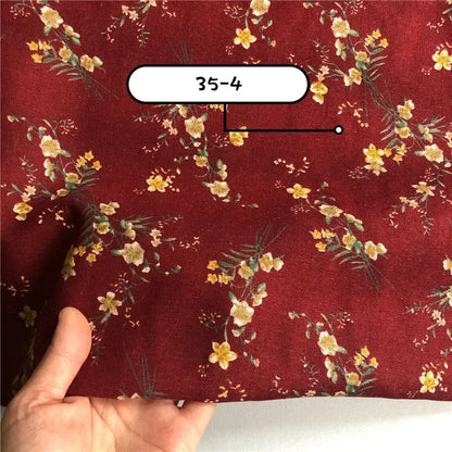 145cm Wide Printed Cotton and Linen Fabric Small Floral Patterns Retro Shirt Dress DIY Clothing Sewing Fabric 90% Cotton Content