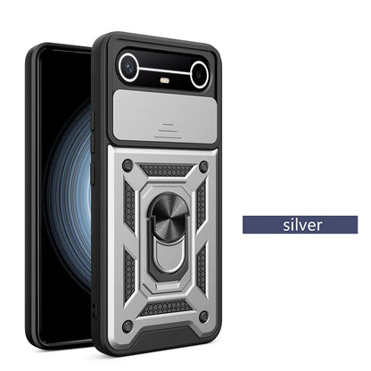 Slide Camera Cover for Tecno Spark Slim 4G Pova Slim 5G Case Ring Kickstand Holder Full Protective Shockproof Phone Capa Funda