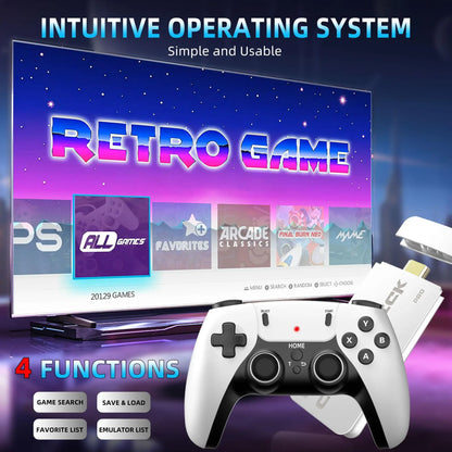 M15 Retro Game Console 2.4G Wireless Dual Controller 4K TV Game Stick 64GB 20000 Retro Games Retro Game Family Gift