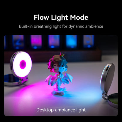 TELESIN Magnetic 360° Rotation RGB Fill Light Mini Selfie Light 3 Mode Adjustable Color Brightness for Smartphone Iphone Android