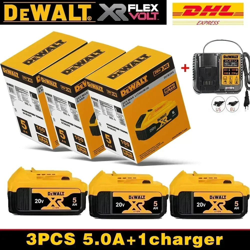 Original Dewalt 20V Battery, dewalt 2AH 3 5AH/6AH Rechargeable Lithium-Ion Battery, Dewalt DCB206 Power Tool Replacement Battery