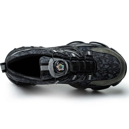 Rotating Button Protective Safety Shoes Men Steel Toe Sneakers Air Cushion Work Shoes Man Puncture Proof Work Safety Boots