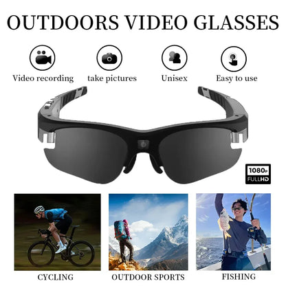 Mini FPV Smart Glasses Camera 1080P Portable FHD POV Bodycam for Bicycle Action Sports Vlogging
