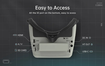 SKYZONE COBRA X V4 5.8GHZ 48CH STEADYVIEW RECEIVER FPV GOGGLES WITH DVR 1280X720 FOV50 for RC Airplane FPV Freestyle Drones