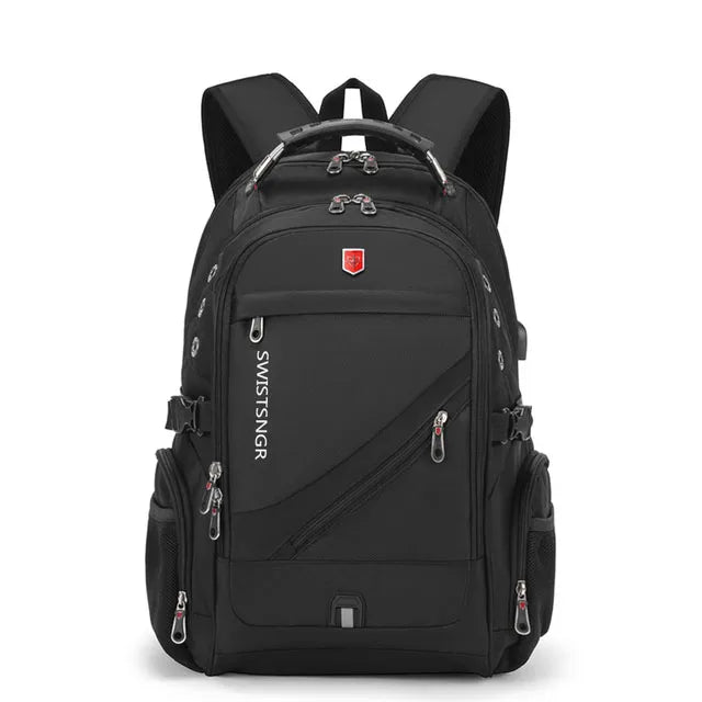 Waterproof 15.6/17.3 Inch Laptop Backpack Men USB Charging Swiss Backpack Travel Women Rucksack Male Vintage School Bag Mochila