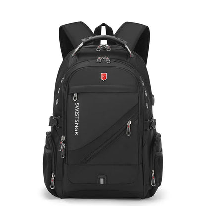 Waterproof 15.6/17.3 Inch Laptop Backpack Men USB Charging Swiss Backpack Travel Women Rucksack Male Vintage School Bag Mochila