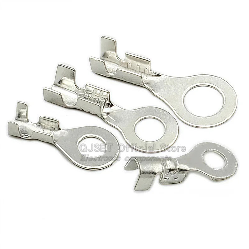 100PCS Circular Terminal Blocks DJ431 O-ring lugs Cold pressed connectors Copper lugs Terminal blocks Open ended bare ends 6.3mm
